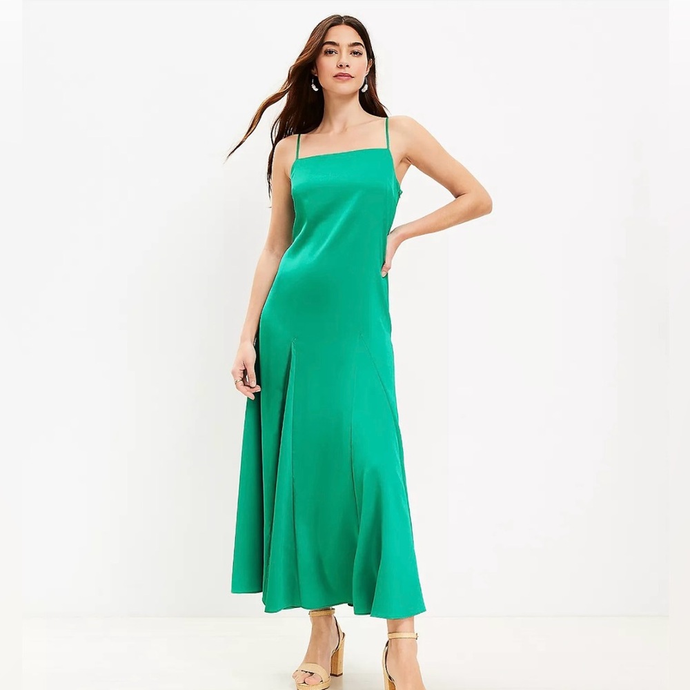 NWT Loft Cove Green Silky Slip Dress